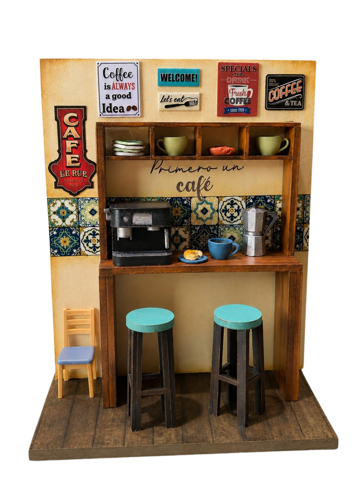 Mini cafetería en yeso