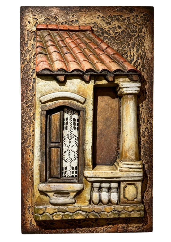Colgante 81 - Fachada Antigua con Columna y Tejado