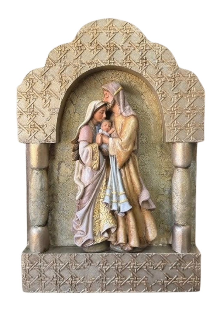 Jesús, María y José XVIII - Hornacina Escultórica con Textura Trenzada