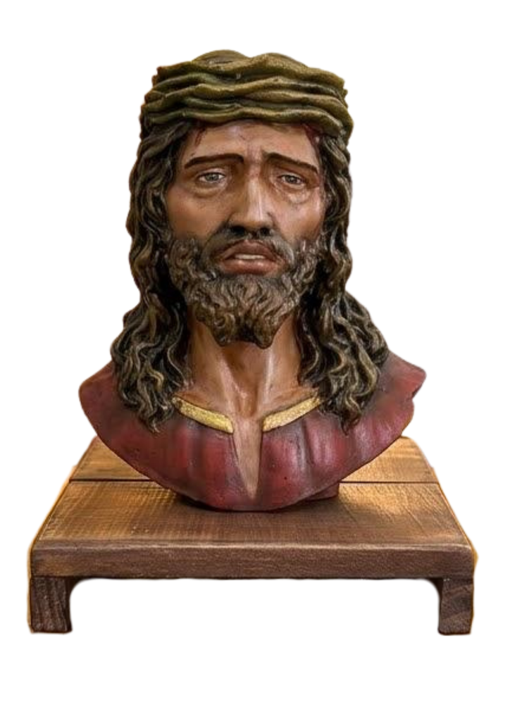 Busto de Jesús - Busto Artesanal de Sobremesa sobre Peana