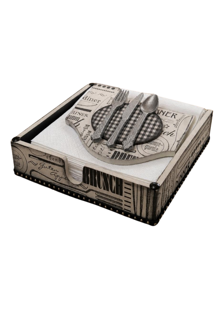 Servilletero V - Organizador de Servilletas para Cocina Estilo Prensa