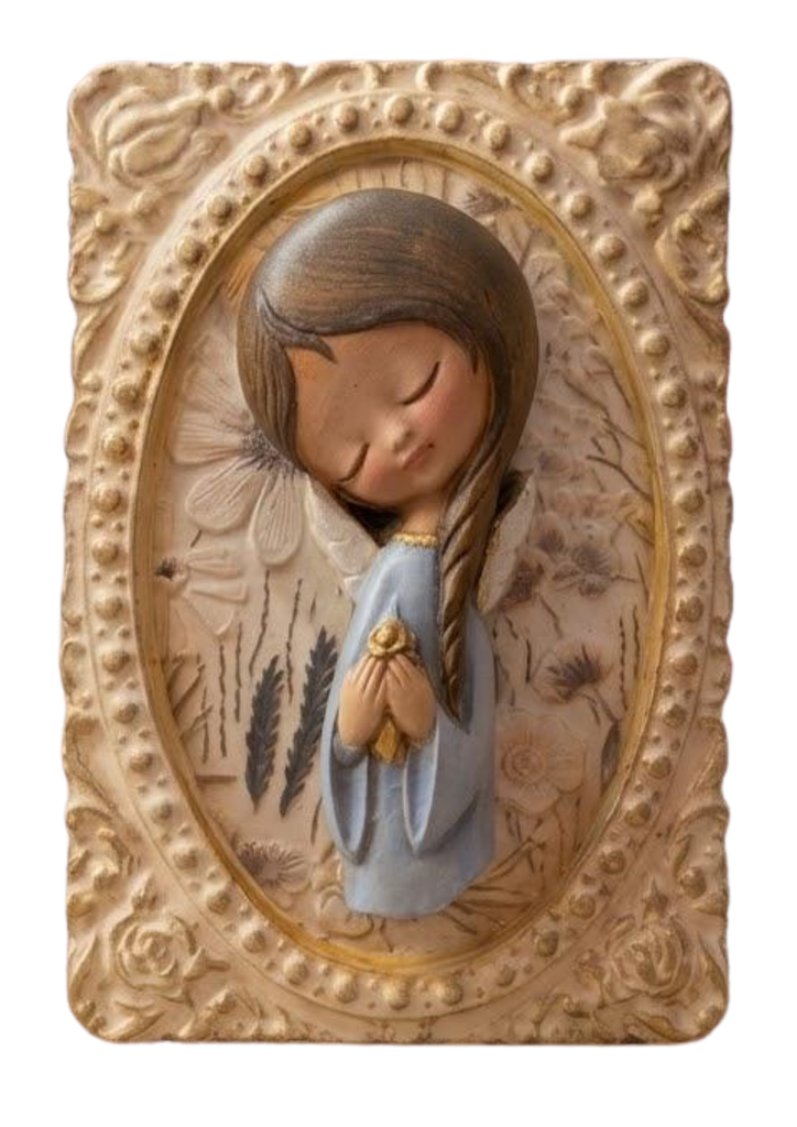 Virgen María II - Cuadro Escultórico Ovalado "Ángel de la Calma"
