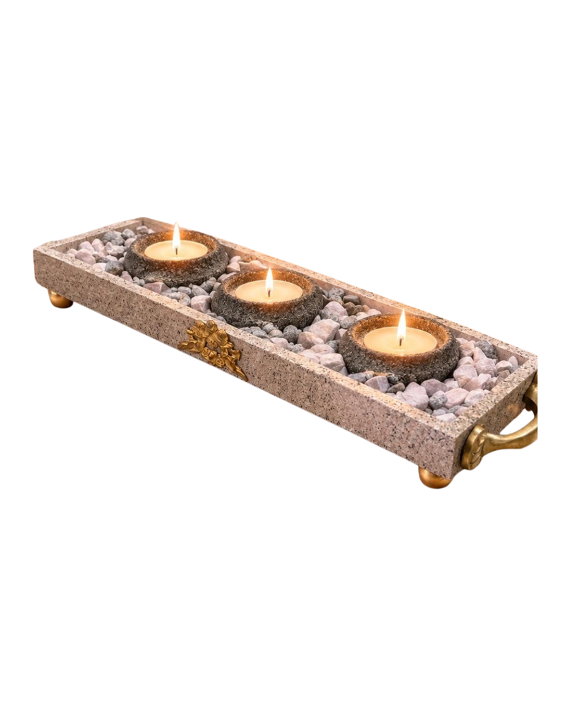 Estilo Zen - Candelabro Triple de Sobremesa