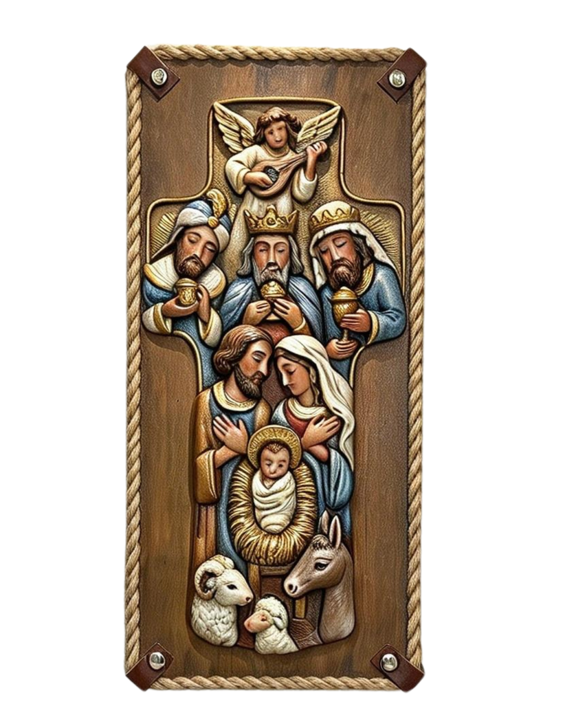 Pesebre XXVIII "Ofrendas & Ángeles" - Relieve Cruzado Timber