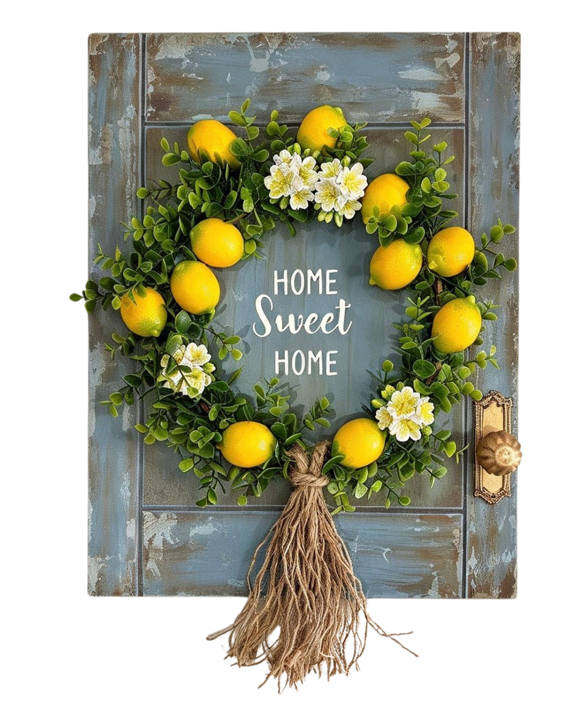 "Limones & Bayas de Verano" - Guirnalda de Pared