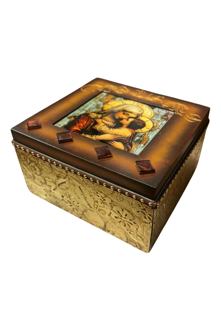 Caja "Virgen María y niño Jesús"